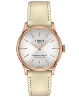 Tissot Women's Swiss Automatic Chemin des Tourelles Powermatic 80 Leather Strap Watch 34mm