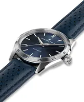 Hamilton Women's Swiss Automatic Jazzmaster Performer Blue Leather Strap Watch 38mm