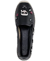 Karl Lagerfeld Paris Women's Michaela Embellished Slip-On Espadrille Flats