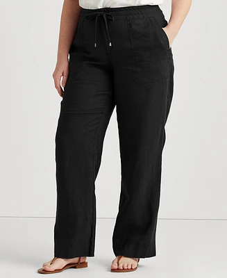 Lauren Ralph Lauren Plus-Size Linen Wide-Leg Pants