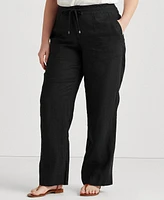 Lauren Ralph Lauren Plus-Size Linen Wide-Leg Pants