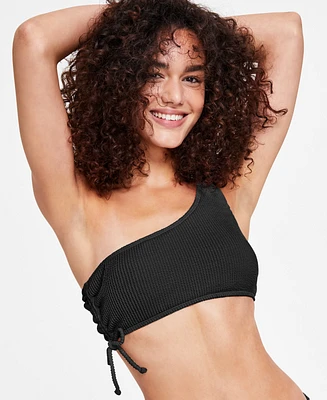 Salt + Cove Juniors' One-Shoulder Side-Shirred Bikini Top, Created For Macy's