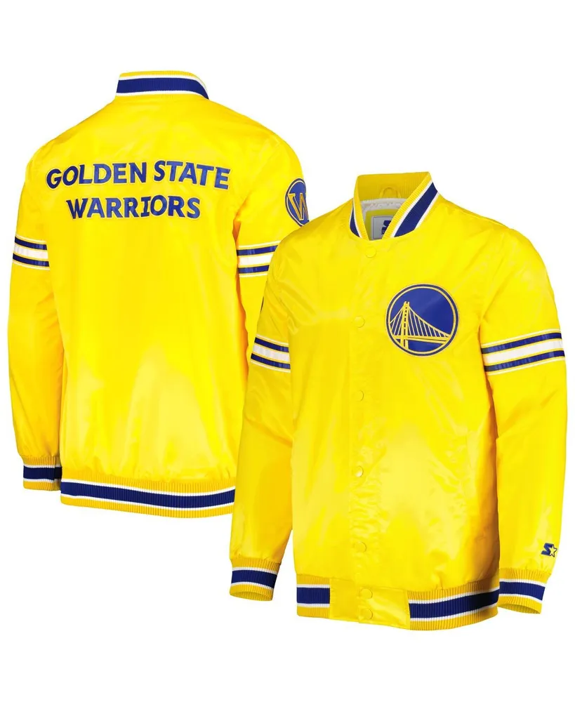 Men's Starter Gold Golden State Warriors Slider Satin Full-Snap Varsity Jacket