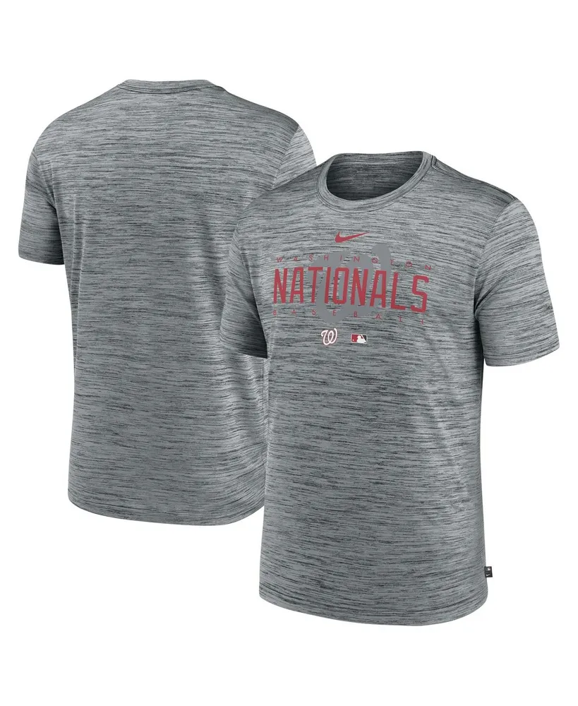 Men's Nike Heather Gray Washington Nationals Authentic Collection Velocity Performance Practice T-shirt