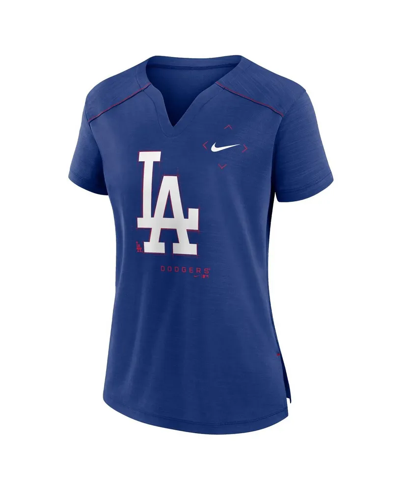 Women's Nike Royal Los Angeles Dodgers Pure Pride Boxy Performance Notch Neck T-shirt