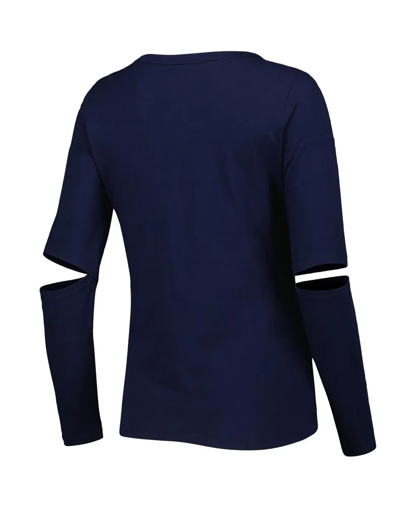 Women's Touch Navy Milwaukee Brewers Formation Long Sleeve T-shirt