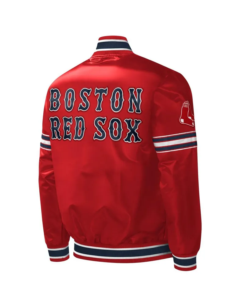 Men's Starter Red Boston Red Sox Midfield Satin Full-Snap Varsity Jacket