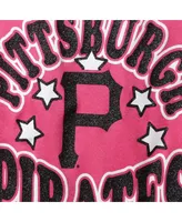 Big Girls New Era Pink Pittsburgh Pirates Jersey Stars V-Neck T-shirt