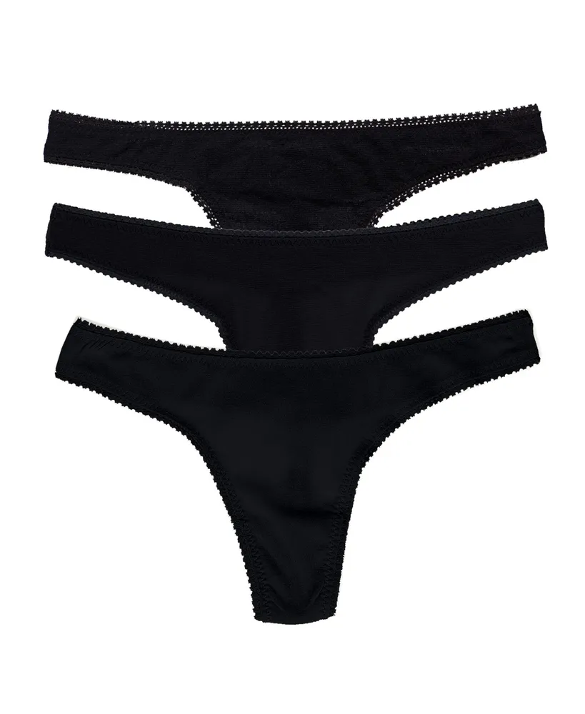 Gossamer Mesh Hi Cut Thong Underwear - Black – On Gossamer