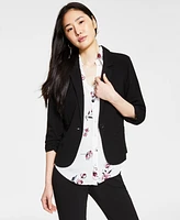 Bcx Juniors' Ruched 3/4-Sleeve Blazer