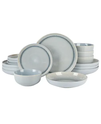 Gibson Elite Juno Moon Double Bowl Reactive 16 Piece Dinnerware Set, Service for 4