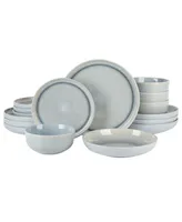 Gibson Elite Juno Moon Double Bowl Reactive 16 Piece Dinnerware Set, Service for 4