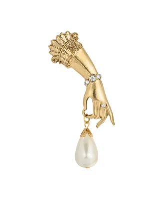 2028 Imitation Pearl Charm Ladies Hand Pin