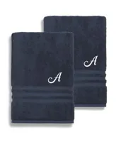 Linum Home Textiles Turkish Cotton Personalized Denzi Navy Towel Collection