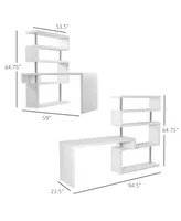 Homcom Rotating Core Hobby Desk 4 Tier Hollow Combo Computer Table Display Shelf