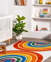 nuLoom Revel Classic Double Rainbow Washable Kids 4' x 6' Area Rug