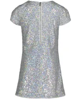 Calvin Klein Big Girls Sequin Short Sleeve Shirt Dress