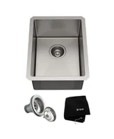 Kraus Standart Pro 14 in. 16 Gauge Undermount Single Bowl Stainless Steel Kitchen Bar Sink