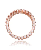 Rachel Glauber Ra 18K Rose Gold Plated Clear Cubic Zirconia Twisted Band Ring