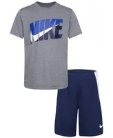 Nike Little Boys Tri-Color T-shirt and Shorts Set