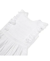 Hope & Henry Little Girls Organic Cotton Flutter Sleeve Fit and Flare Dress