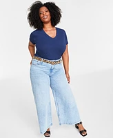 On 34th Trendy Plus Size Modal V-Neck T-Shirt, Created for Macy's