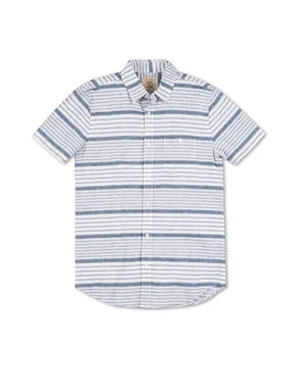 Hope & Henry Mens' Short Sleeve Linen Button Down Shirt