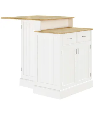 Homcom Buffet Cabinet with Storage, Kitchen Sideboard with 2-Layer Wood Countertop, Adjustable Shelves, and Drawers