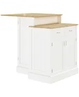 Homcom Buffet Cabinet with Storage, Kitchen Sideboard with 2-Layer Wood Countertop, Adjustable Shelves, and Drawers