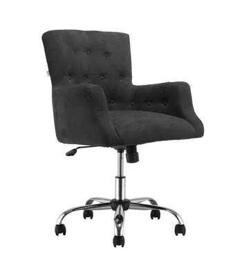 Homcom Swivel Computer Chair Mid Back Office Desk Chair for Home, Carbon Black