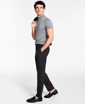 Bar Iii Men's Slim-Fit Check Suit Pants, Created for Macy's