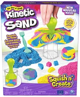 Kinetic Sand Squish N Create with Blue, Yellow, and Pink Play Sand