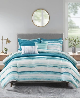 Madison Park Marina Printed Seersucker 8-Pc. Comforter and Coverlet Set, King/California King