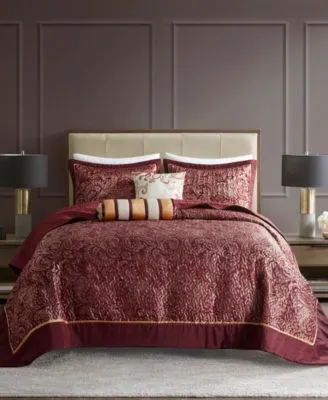 Madison Park Adeline Paisley 5 Piece Reversible Jacquard Bedspread Sets