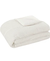Closeout! Beautyrest Apollo Striped Seersucker Oversized 3-Pc. Comforter Set, Full/Queen