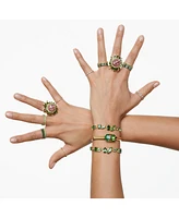Swarovski Crystal Baguette Cut Green Matrix Ring
