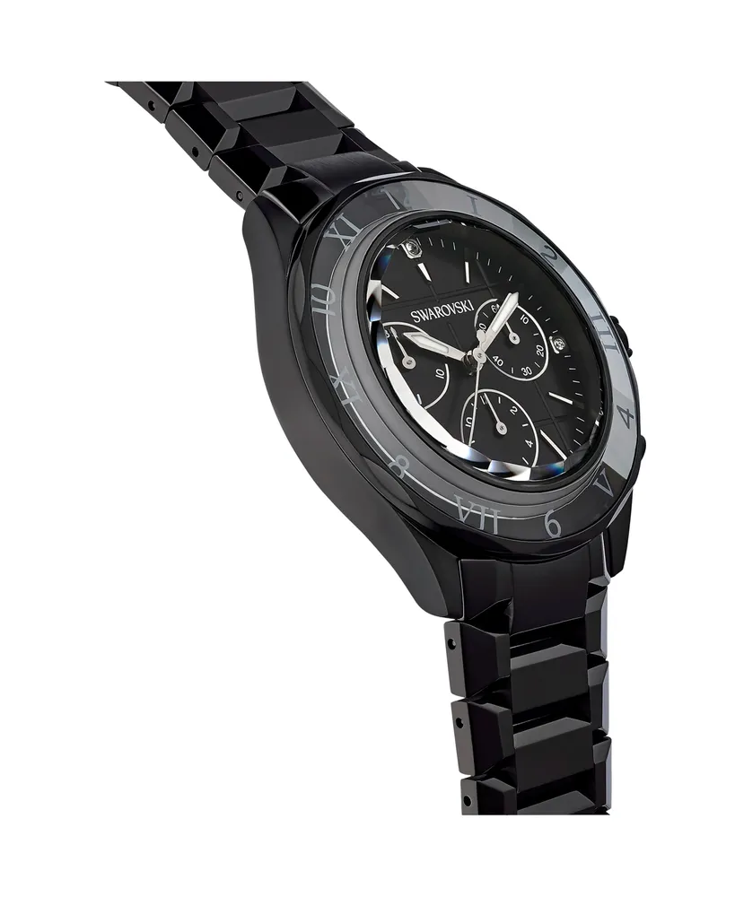 Swarovski Women's Quartz Black Metal Watch, Swiss Made 39mm