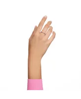 Swarovski Crystal Round Cut Pink Matrix Ring