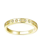 Rachel Glauber Ra 14K Gold Plated Cubic Zirconia Band Ring