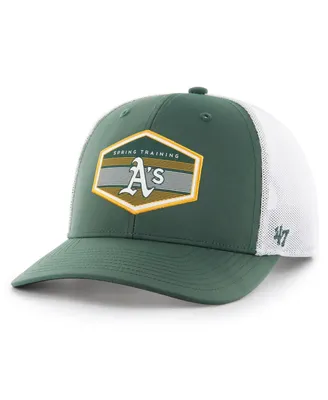 Men's '47 Brand Green, White Oakland Athletics Spring Training Burgess Trucker Snapback Hat