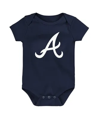 Newborn and Infant Boys and Girls Navy Atlanta Braves Primary Team Logo Bodysuit