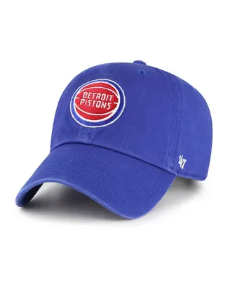 Men's '47 Brand Blue Detroit Pistons Team Logo Clean Up Adjustable Hat