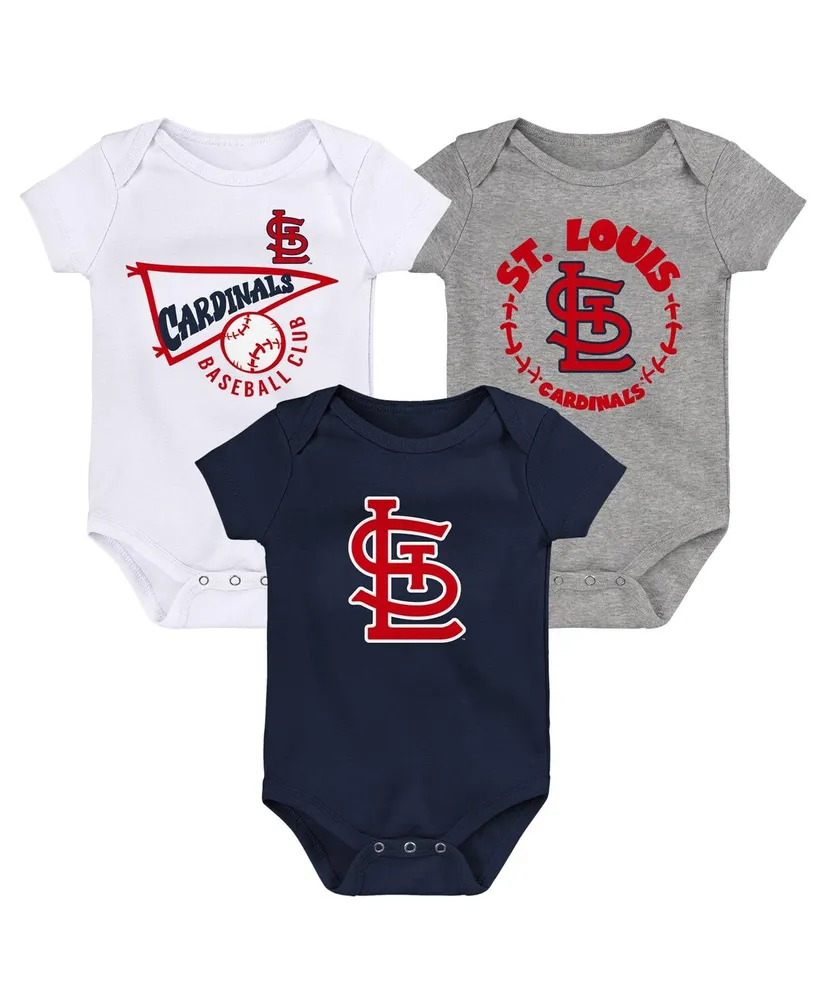 Infant Boys and Girls Navy, Red, Gray Boston Red Sox Batter Up 3-Pack  Bodysuit Set