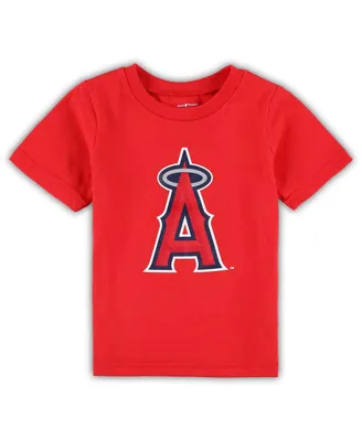 Infant Boys and Girls Red Los Angeles Angels Team Crew Primary Logo T-shirt