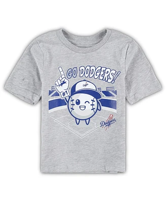 Preschool Boys and Girls Heather Gray Los Angeles Dodgers Ball Boy T-shirt