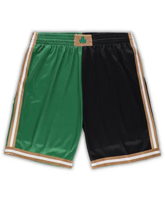 Men's Mitchell & Ness Kelly Green and Black Boston Celtics Big Tall Hardwood Classics Split Swingman Shorts