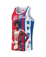 Men's Mitchell & Ness Julius Erving Blue, Red New York Nets Sublimated Player Tank Top