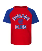 Infant Boys and Girls Red Heather Gray Chicago Cubs Ground Out Baller Raglan T-shirt Shorts Set