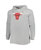 Men's Fanatics Heather Gray Chicago Bulls Big and Tall Pullover Hoodie