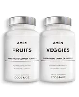Amen Fruits + Veggies Vitamins Bundle Multivitamin Capsules Super Greens Red Fruits Superfood Supplement - 180ct